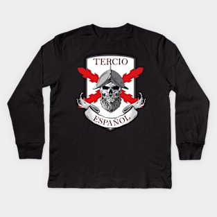 Cruz de Borgoña, skull soldier Kids Long Sleeve T-Shirt